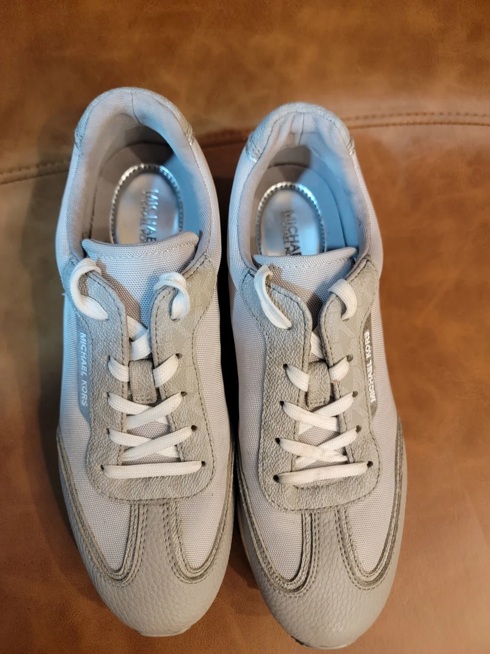 Michael Kors Light Gray Lace-Up Sneakers